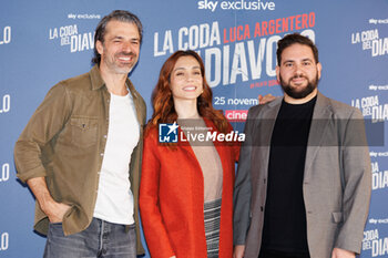 2024-11-11 - Luca Argentero, Cristiana Dell’Anna and Domenico De Feudis during the Photocall of the movie LA CODA DEL DIAVOLO on november 11, 2024 at Cinema Barberini, Rome, Italy - LA CODA DEL DIAVOLO - NEWS - VIP