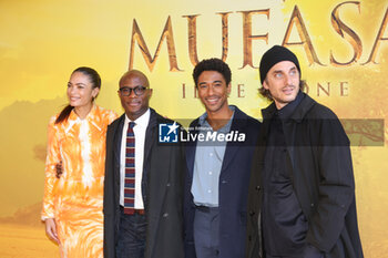 2024-11-15 - Elodie, Barry Jenkins, Alberto Boubakar Malanchino and Luca Marinelli during the Photocall of the movie MUFASA - Il Re Leone on November 15, 2024 at Cinema The Space, Rome, Italy - MUFASA - IL RE LEONE - NEWS - VIP