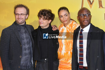 2024-11-15 - Edoardo Stoppacciaro, Riccardo Suarez, Elodie and Barry Jenkins during the Photocall of the movie MUFASA - Il Re Leone on November 15, 2024 at Cinema The Space, Rome, Italy - MUFASA - IL RE LEONE - NEWS - VIP