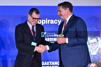 2024-11-19 - Romano Righetti DAZN and Luigi De Siervo Lega Serie A during the Social Football Summit 2024 at the Olympic Stadium on November 19, 2024 in Rome, Italy. - SOCIAL FOOTBALL SUMMIT 2024 - NEWS - VIP