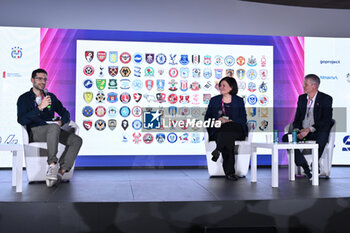 2024-11-19 - Stefano D'Errico COMMUNITY SOCCER REPORT, Emma Joussement PREMIER LEAGUE and Mike Summers PALACE FOR LIFE FOUNDATION during the Social Football Summit 2024 at the Olympic Stadium on November 19, 2024 in Rome, Italy. - SOCIAL FOOTBALL SUMMIT 2024 - NEWS - VIP