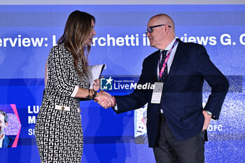 2024-11-19 - Marina Presello SKY and Giovanni Gardini PALERMO FC during the Social Football Summit 2024 at the Olympic Stadium on November 19, 2024 in Rome, Italy. - SOCIAL FOOTBALL SUMMIT 2024 - NEWS - VIP