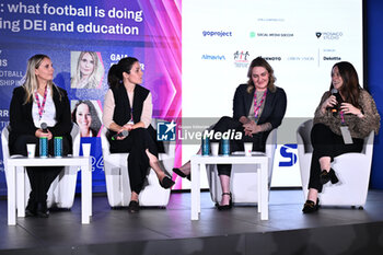 2024-11-19 - Gaia Pretner ECA, Anna Sagarra REAL BETIS BALOMPIE, Jenny Morris CITY FOOTBALL LEADERSHIP INSTITUTE and Sara Batters LONDON CITY LIONESS during the Social Football Summit 2024 at the Olympic Stadium on November 19, 2024 in Rome, Italy. - SOCIAL FOOTBALL SUMMIT 2024 - NEWS - VIP