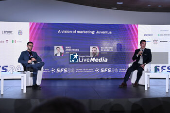 2024-11-19 - Salvatore De Angelis COSMIC and Mike Armstrong Juventus FC during the Social Football Summit 2024 at the Olympic Stadium on November 19, 2024 in Rome, Italy. - SOCIAL FOOTBALL SUMMIT 2024 - NEWS - VIP