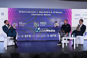 2024-11-19 - Giovanni Manna SSC NAPOLI, Gianluca Di Marzio SKY and Luca Marchetti SKY during the Social Football Summit 2024 at the Olympic Stadium on November 19, 2024 in Rome, Italy. - SOCIAL FOOTBALL SUMMIT 2024 - NEWS - VIP