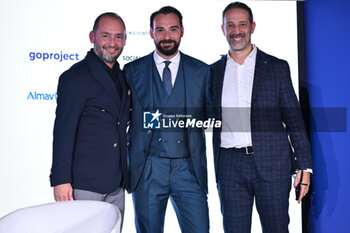 2024-11-19 - Gianluca Di Marzio SKY, Giovanni Manna SSC NAPOLI and Luca Marchetti SKY during the Social Football Summit 2024 at the Olympic Stadium on November 19, 2024 in Rome, Italy. - SOCIAL FOOTBALL SUMMIT 2024 - NEWS - VIP