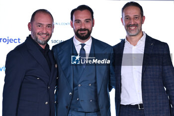 2024-11-19 - Gianluca Di Marzio SKY, Giovanni Manna SSC NAPOLI and Luca Marchetti SKY during the Social Football Summit 2024 at the Olympic Stadium on November 19, 2024 in Rome, Italy. - SOCIAL FOOTBALL SUMMIT 2024 - NEWS - VIP