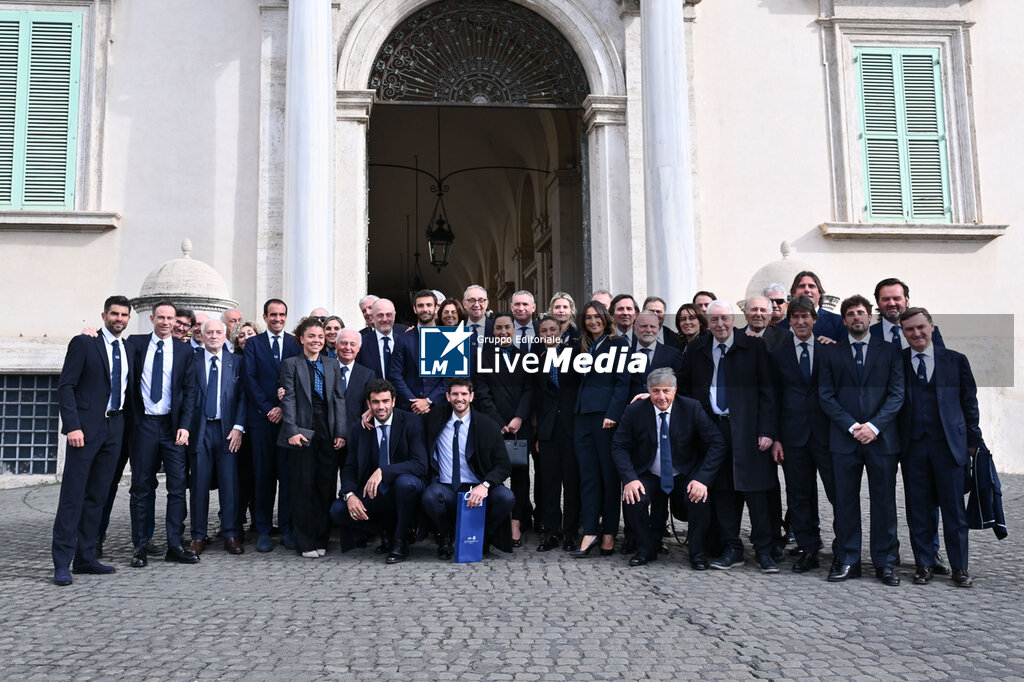  The President of the Italian Republic Sergio Mattarella meets the Italian national women's and men's tennis teams, winners of the BJK Cup and the Davis Cup - NEWS - POLITICS