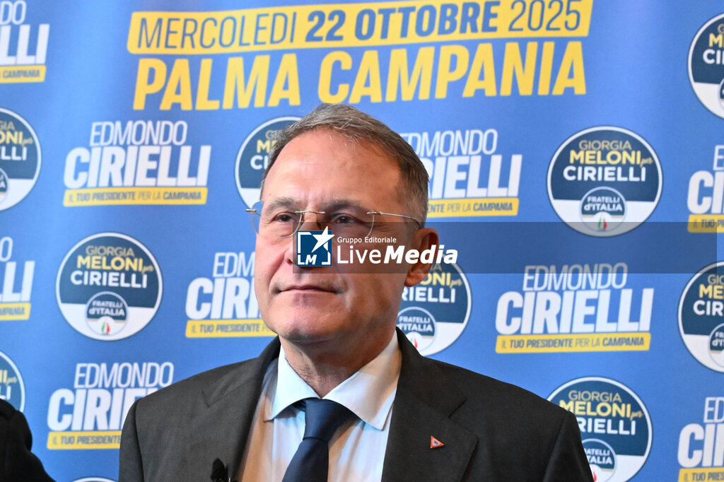 Presentation of the Fratelli d'Italia candidate for the Campania region Edomandi Cirielli with the Minister of Agriculture Francesco Lollobrigida and the candidate councilor for Campania Gennaro Sangiuliano  - NEWS - POLITICS