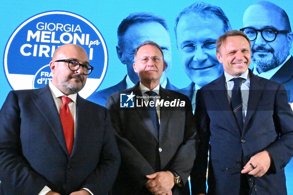 Presentation of the Fratelli d'Italia candidate for the Campania region Edomandi Cirielli with the Minister of Agriculture Francesco Lollobrigida and the candidate councilor for Campania Gennaro Sangiuliano  - NEWS - POLITICS