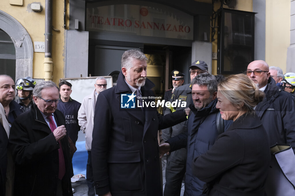 Culture Minister Alessandro Giuli Visits Fire-Damaged Teatro Sannazzaro - NEWS - CHRONICLE