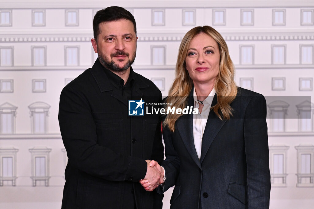 Prime Minister Giorgia Meloni receives Ukrainian President Volodymyr Zelensky at Palazzo Chigi - NEWS - POLITICS
