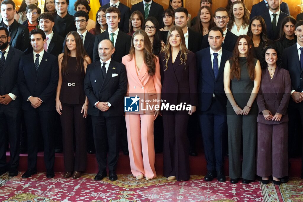 Princess Leonor de Borbon and Sofia de Borbon during an audience with the winners of finally college career of Oviedo University awards in Oviedo, on Friday 23 October 2026. - NEWS - POLITICS