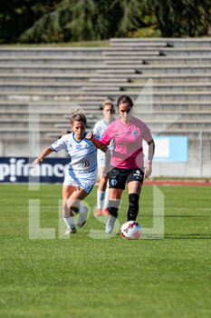 2014-01-18 - Laura Bourgouin of ASJ Soyaux and Tess Laplacette of Paris FC fight for the ball during the Women's French championship, D1 Arkema football match between Paris FC and ASJ Soyaux Charente on October 16, 2021 at Robert Bobin stadium in Bondoufle, France - PARIS FC VS ASJ SOYAUX CHARENTE - FRENCH WOMEN DIVISION 1 - SOCCER