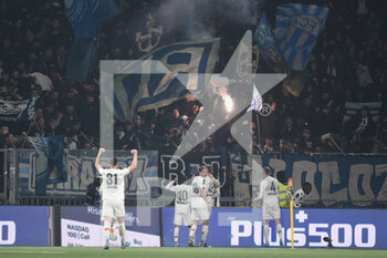 2014-01-11 - March 19, 2022, Bern, Wankdorf, Super League: BSC Young Boys - FC Zurich, the players from FC Zurich celebrate with the fans the goal to 0: 1 by #18 Blaz Kramer (Zurich). - BSC YOUNG BOYS VS FC ZURICH - SWISS SUPER LEAGUE - SOCCER