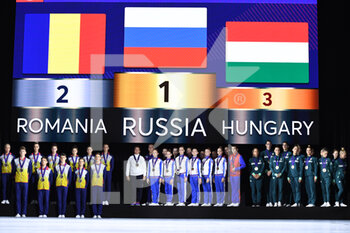 2021-09-18 - Medal Ceremony Junior Team:
1) Russia
2( Romania
3) Hungary - GINNASTICA AEROBICA - EUROPEI - GYMNASTICS - OTHER SPORTS