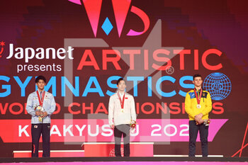 2021-10-22 - Gold Medal: ZHANG Boheng (CHN)
Silver Medal: HASHIMOTO Daiki (JPN)
Bronze Medal: KOVTUN Illia (UKR) - 2021 ARTISTIC GYMNASTICS WORLD CHAMPIONSHIP - ALL AROUND MEN FINALS - GYMNASTICS - OTHER SPORTS