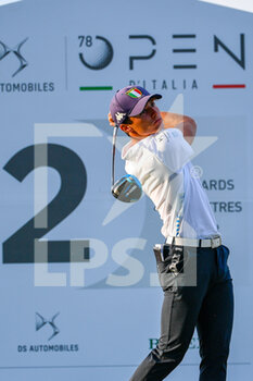 2021-09-02 - Andrea Romano (ITA) tees off on the 2th hole during the final round of the DS Automobiles 78th Italian Golf Open at Marco Simone Golf Club on September 02, 2021 in Rome Italy. - DS AUTOMOBILES 78° OPEN D'ITALIA - GOLF - OTHER SPORTS