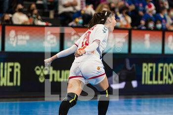 11/12/2021 - Natasa Lovric of Serbia celebrates a goal during the IHF Women's World Championship 2021, Main Round III match between Serbia and France on December 11, 2021 at Palau d'Esports de Granollers in Granollers, Barcelona, Spain - IHF WOMEN'S WORLD CHAMPIONSHIP 2021, MAIN ROUND III - SERBIA VS FRANCE - PALLAMANO - ALTRO