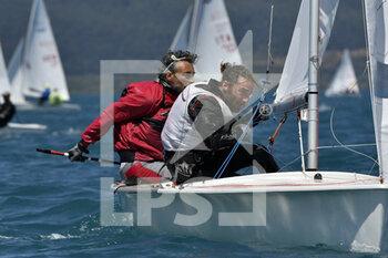 2021-08-07 - M. Gianfreda and G.Pierpaoli, ITA 4425 during the fourth race of the Master 470 Cup, on Lake of Bracciano, 7th of August 2021 - SAILING 470 MASTER CUP 2021 - SAILING - OTHER SPORTS