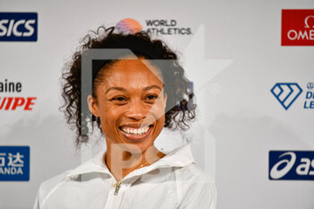 2021-08-27 - Allyson Felix (Women's 400m) of United States of America (USA) attends the press conference prior to Meeting de Paris, IAAF Wanda Diamond League, Meeting de Paris Athletics event at Pullman Bercy Hotel, in Paris, France, on August 27, 2021 - Photo Victor Joly / DPPI - IAAF WANDA DIAMOND LEAGUE, MEETING DE PARIS - INTERNATIONALS - ATHLETICS