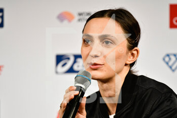 2021-08-27 - Maria Lasitskene (Women's High Jump) of Russia but representing the Authorised Neutral Athlete (ANA) attends the press conference prior to Meeting de Paris, IAAF Wanda Diamond League, Meeting de Paris Athletics event at Pullman Bercy Hotel, in Paris, France, on August 27, 2021 - Photo Victor Joly / DPPI - IAAF WANDA DIAMOND LEAGUE, MEETING DE PARIS - INTERNATIONALS - ATHLETICS