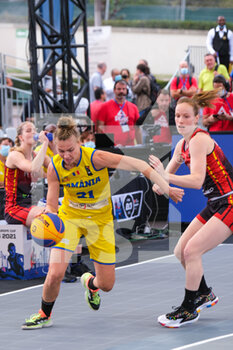 2021-09-10 - Anca Sipos (Romania) Lut De Meyer (Belgium) in action - FIBA 3X3 EUROPE CUP 2021 (1ST DAY) - EUROCUP - BASKETBALL