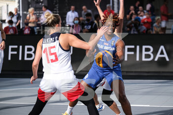 2021-09-11 - Cheridene Green (Great Britain) and Olga Frolkina (Russia) in action - FIBA 3X3 EUROPE CUP 2021 (2ND DAY) - EUROCUP - BASKETBALL