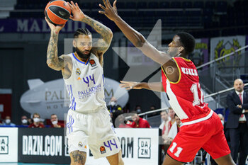 2021-10-13 - Jeffery Taylor of Real Madrid and Alpha Diallo of Monaco during the Turkish Airlines Euroleague basketball match between Real Madrid and AS Monaco on October 13, 2021 at Wizink Center in Madrid, Spain - REAL MADRID VS AS MONACO - EUROLEAGUE - BASKETBALL