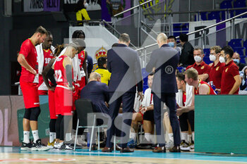 2021-10-13 - Players of Monaco during time out during the Turkish Airlines Euroleague basketball match between Real Madrid and AS Monaco on October 13, 2021 at Wizink Center in Madrid, Spain - REAL MADRID VS AS MONACO - EUROLEAGUE - BASKETBALL