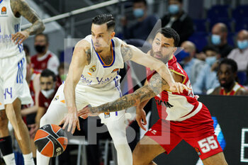 2021-10-13 - Thomas Heurtel of Real Madrid and Mike James of Monaco during the Turkish Airlines Euroleague basketball match between Real Madrid and AS Monaco on October 13, 2021 at Wizink Center in Madrid, Spain - REAL MADRID VS AS MONACO - EUROLEAGUE - BASKETBALL