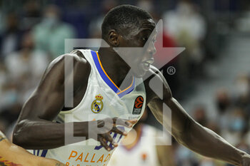2021-10-21 - Eli Ndiaye of Real Madrid during the Turkish Airlines Euroleague basketball match between Real Madrid and Fenerbahce on October 21, 2021 at Wizink Center in Madrid, Spain - REAL MADRID VS FENERBAHCE - EUROLEAGUE - BASKETBALL