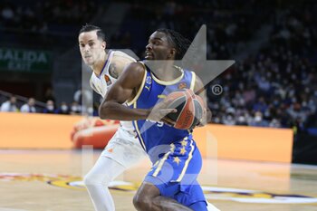 2021-12-02 - Thomas Heurtel of Real Madrid and Keenan Evans of Maccabi Playtika Tel Aviv during the Turkish Airlines Euroleague basketball match between Real Madrid and Maccabi Playtika Tel Aviv on December 2, 2021 at Wizink Center in Madrid, Spain - REAL MADRID VS MACCABI PLAYTIKA TEL AVIV - EUROLEAGUE - BASKETBALL