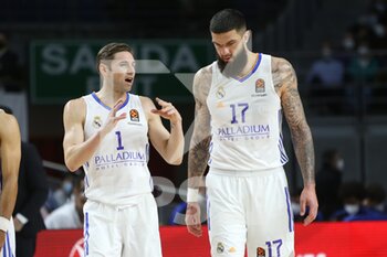 2021-12-02 - Fabien Causeur and Vincent Poirier of Real Madrid during the Turkish Airlines Euroleague basketball match between Real Madrid and Maccabi Playtika Tel Aviv on December 2, 2021 at Wizink Center in Madrid, Spain - REAL MADRID VS MACCABI PLAYTIKA TEL AVIV - EUROLEAGUE - BASKETBALL