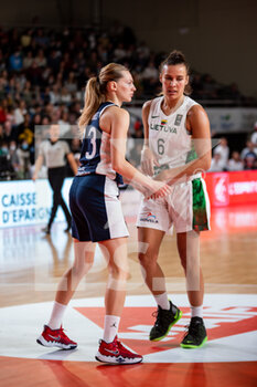 2021-11-14 - Marine Johannes of France and Kamile Nacickaite of Lithuania during the FIBA Women's EuroBasket 2023, Qualifiers Group B Basketball match between France and Lithuania on November 14, 2021 at Palacium in Villeneuve-d'Ascq, France - FIBA WOMEN'S EUROBASKET 2023, QUALIFIERS GROUP B - FRANCE VS LITHUANIA - INTERNATIONALS - BASKETBALL