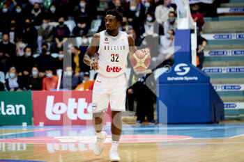 2021-11-28 - Retin OBASOHAN (32) of Belgium during the FIBA Basketball World Cup 2023, European Qualifiers, 1st round Group A Basketball match between Belgium and Serbia on November 28, 2021 at the Mons Arena in Mons, Belgium - FIBA BASKETBALL WORLD CUP 2023, EUROPEAN QUALIFIERS, 1ST ROUND GROUP A - BELGIUM VS SERBIA - INTERNATIONALS - BASKETBALL