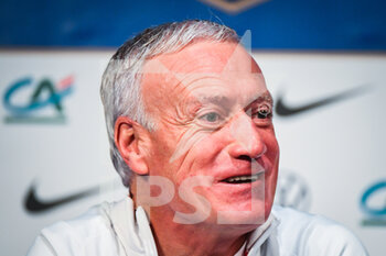 2021-11-12 - Didier DESCHAMPS of France during the press conference and training of the French team on November 12, 2021 at Parc des Princes stadium in Paris, France - PRESS CONFERENCE AND TRAINING OF THE FRENCH TEAM - OTHER - SOCCER