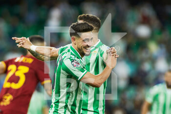 2021-08-07 - Alex Moreno of Real Betis celebrates a goal during the Pre-Season friendly football match between Real Betis Balompie and AS Roma on August 7, 2021 at Benito Villamarin stadium in Sevilla, Spain - Photo Joaquin Corchero / Spain DPPI / DPPI - REAL BETIS BALOMPIE VS AS ROMA - FRIENDLY MATCH - SOCCER