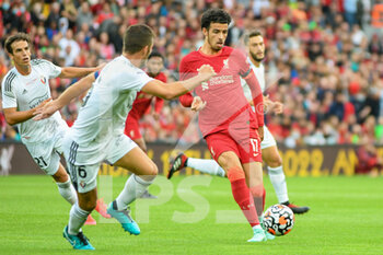 2021-08-09 - Liverpool's midfielder Curtis Jones during the Pre-Season Friendly football match between Liverpool and Osasuna on August 9, 2021 at Anfield in Liverpool, England - Photo Philip Bryan / ProSportsImages / DPPI - PRE-SEASON FRIENDLY FOOTBALL MATCH LIVERPOOL VS OSASUNA - FRIENDLY MATCH - SOCCER