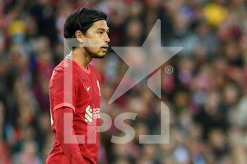 2021-08-09 - Liverpool's forward Takumi Minamino during the Pre-Season Friendly football match between Liverpool and Osasuna on August 9, 2021 at Anfield in Liverpool, England - Photo Philip Bryan / ProSportsImages / DPPI - PRE-SEASON FRIENDLY FOOTBALL MATCH LIVERPOOL VS OSASUNA - FRIENDLY MATCH - SOCCER