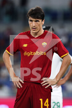 2021-08-14 - Eldor Shomurodov of Roma reacts during the Pre-Season Friendly football match between AS Roma and Raja Casablanca on August 14, 2021 at Stadio Olimpico in Rome, Italy - Photo Federico Proietti / DPPI - AS ROMA VS RAJA CASABLANCA - FRIENDLY MATCH - SOCCER