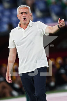 2021-08-14 - Jose' Mourinho head coach of Roma reacts during the Pre-Season Friendly football match between AS Roma and Raja Casablanca on August 14, 2021 at Stadio Olimpico in Rome, Italy - Photo Federico Proietti / DPPI - AS ROMA VS RAJA CASABLANCA - FRIENDLY MATCH - SOCCER