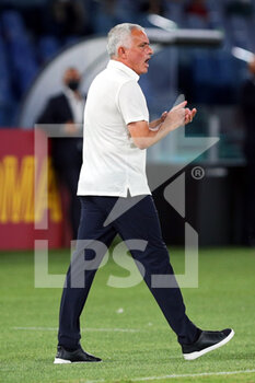 2021-08-14 - Jose' Mourinho head coach of Roma reacts during the Pre-Season Friendly football match between AS Roma and Raja Casablanca on August 14, 2021 at Stadio Olimpico in Rome, Italy - Photo Federico Proietti / DPPI - AS ROMA VS RAJA CASABLANCA - FRIENDLY MATCH - SOCCER