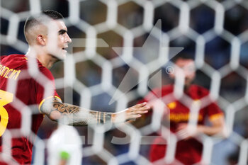 2021-08-14 - Gianluca Mancini of Roma celebrates after scoring 2-0 goal during the Pre-Season Friendly football match between AS Roma and Raja Casablanca on August 14, 2021 at Stadio Olimpico in Rome, Italy - Photo Federico Proietti / DPPI - AS ROMA VS RAJA CASABLANCA - FRIENDLY MATCH - SOCCER