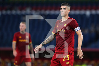 2021-08-14 - Gianluca Mancini of Roma reacts during the Pre-Season Friendly football match between AS Roma and Raja Casablanca on August 14, 2021 at Stadio Olimpico in Rome, Italy - Photo Federico Proietti / DPPI - AS ROMA VS RAJA CASABLANCA - FRIENDLY MATCH - SOCCER