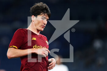 2021-08-14 - Eldor Shomurodov of Roma reacts during the Pre-Season Friendly football match between AS Roma and Raja Casablanca on August 14, 2021 at Stadio Olimpico in Rome, Italy - Photo Federico Proietti / DPPI - AS ROMA VS RAJA CASABLANCA - FRIENDLY MATCH - SOCCER
