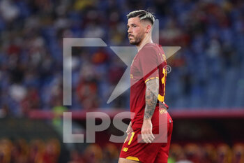 2021-08-14 - Carles Perez of Roma reacts during the Pre-Season Friendly football match between AS Roma and Raja Casablanca on August 14, 2021 at Stadio Olimpico in Rome, Italy - Photo Federico Proietti / DPPI - AS ROMA VS RAJA CASABLANCA - FRIENDLY MATCH - SOCCER
