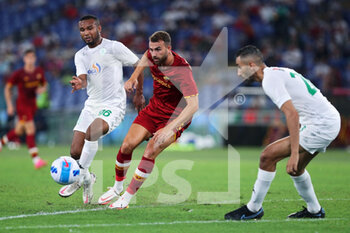 2021-08-14 - Borja Mayoral of Roma (C) in action during the Pre-Season Friendly football match between AS Roma and Raja Casablanca on August 14, 2021 at Stadio Olimpico in Rome, Italy - Photo Federico Proietti / DPPI - AS ROMA VS RAJA CASABLANCA - FRIENDLY MATCH - SOCCER