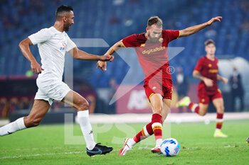 2021-08-14 - Borja Mayoral of Roma scores 5-0 goal during the Pre-Season Friendly football match between AS Roma and Raja Casablanca on August 14, 2021 at Stadio Olimpico in Rome, Italy - Photo Federico Proietti / DPPI - AS ROMA VS RAJA CASABLANCA - FRIENDLY MATCH - SOCCER