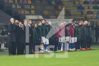 2021-11-16 - FROSINONE, ITALY - November 16 : Staff of Italy  pose a photo before  Friendly Match soccer match between  Italy and  Romania  at Benito Stirpe on November 12,2021 in Frosinone,Italy - UNDER 21 TEST MATCH 2021 - ITALY VS ROMANIA - FRIENDLY MATCH - SOCCER